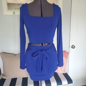 FashionNova 2 Piece Royal Blue Party Set